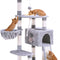 Cat Tree, Cat Tower for Indoor Cats with Scratching Board, Multi-Level Cat Furniture Condo with Feeding Bowl Smoky Gray HCT010G