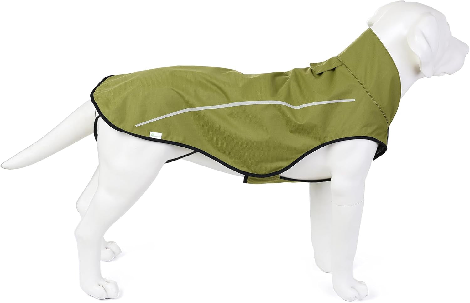 | Dog Raincoat | Adjustable Water Proof Pet Clothes | Lightweight Rain Jacket with Reflective Strip | Easy Step in Closure, Lime Yellow, Large