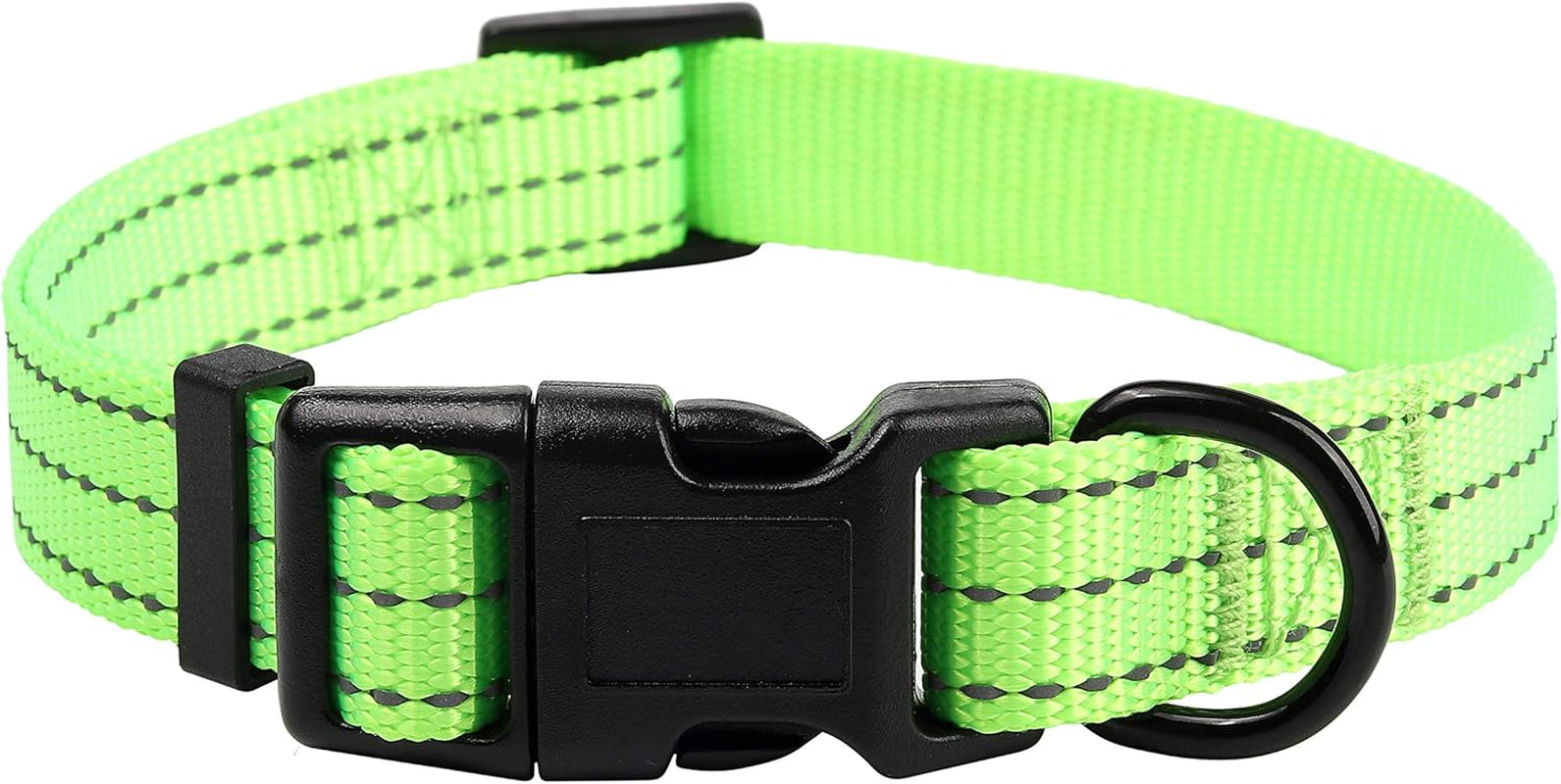 | Nylon Night Light Glow Collar for Medium Dogs | Reflective Band Cat Collar | Fluorescence Self-Luminescence Strap Puppy Collar | Safe Night Walk Collars for Dogs (Lime, S)