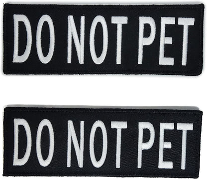 Service Dog Patches for Harness | Velcro Patches for Dog Harness or Vest | Do Not Pet Patch, Dog in Training, Service Dog, Emotional Support | Removable Hook and Loop Embroidered Patches