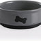 Ceramic Dog Bowls with Bone Pattern, Dog Food Dish for Large Dogs, Porcelain Pet Bowl for Water 70 Fl Oz (Gray)