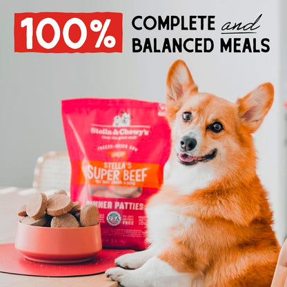 Freeze Dried Raw Dinner Patties – Grain Free Dog Food, Protein Rich Stella’S Super Beef Recipe – 14 Oz Bag