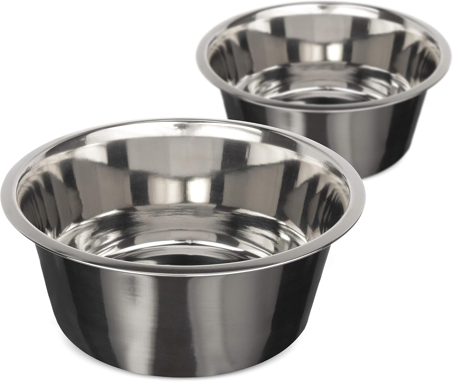 Stainless Steel Dog and Cat Bowls (2 Pack) Neater Feeder Deluxe or Express Extra Replacement Bowl (Metal Food and Water Dish) (1.5 Cup Deep)