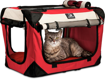 Large Cat Carrier & Dog Carrier for 2 Cats or Medium Dog. Soft Sided Pet Carrier for Travel. Collapsible, Portable Cat Bag with Soft Bed, Top & Side Loading, Locking Zippers, Puppy Crate & Cat Kennel