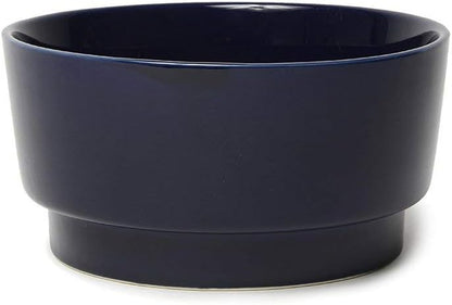 Heavy Ceramic Gloss Dog Bowl Durable Dog Food and Water Pet Dish Stoneware Dog Bowl (Medium, Midnight)