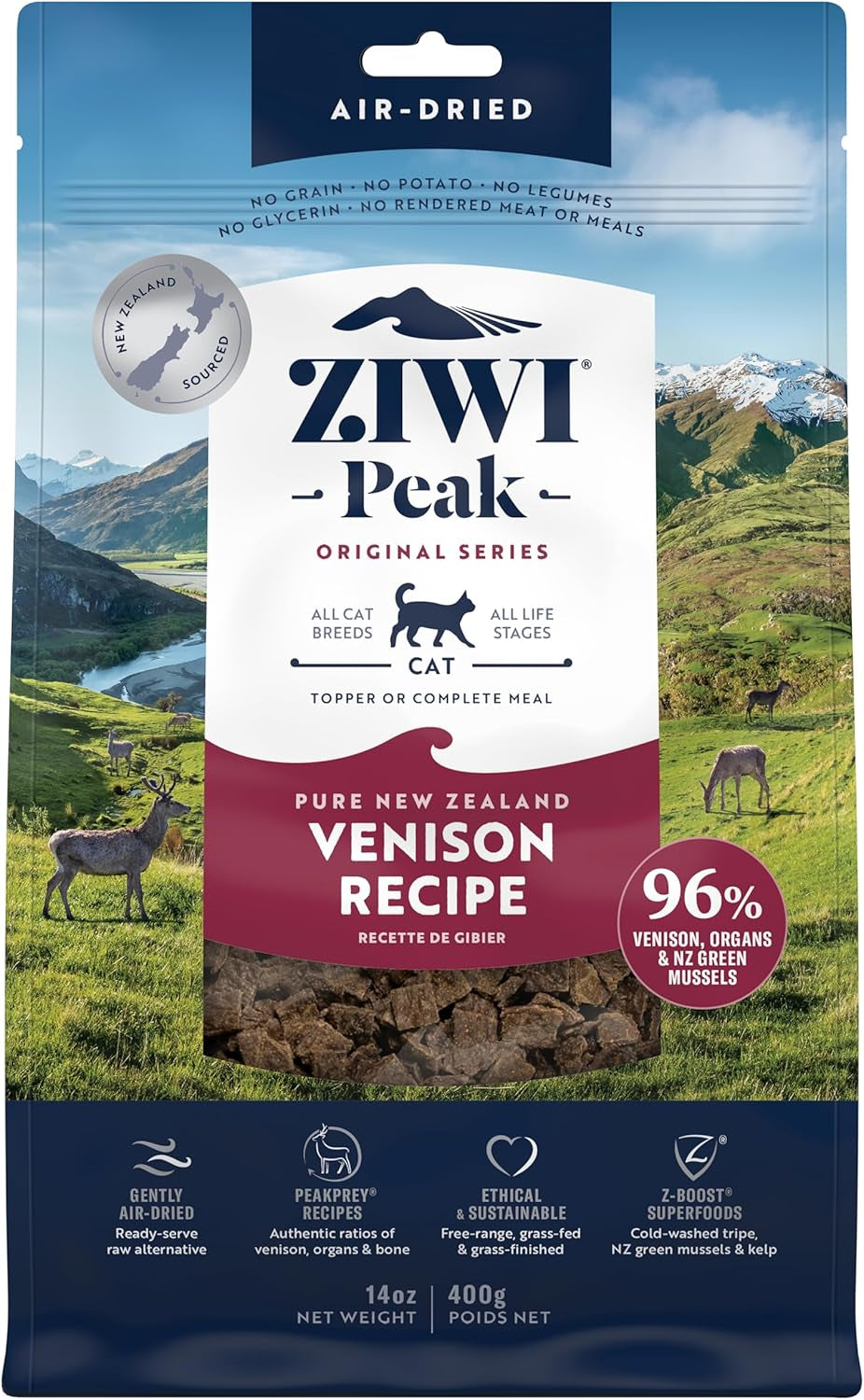 Peak Air-Dried Cat Food – Beef - All Natural, High Protein, Grain Free, Limited Ingredient W/ Superfoods (14Oz)