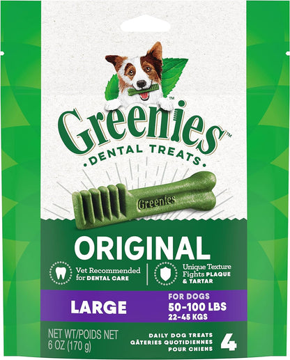 Original Large Natural Dental Care Dog Treats, 54 Oz. Pack (34 Treats)